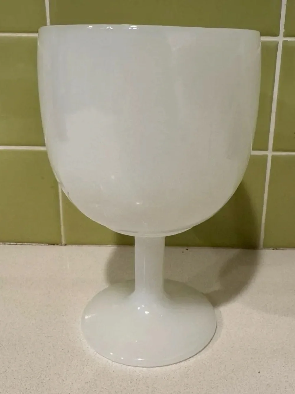 Minimal White Tulip Glass Goblet - Home Dining